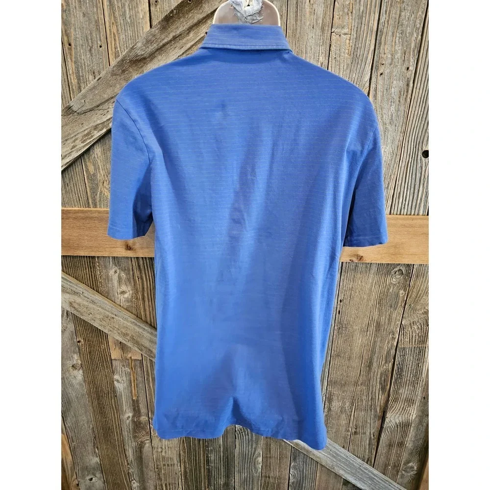 Polo Golf stretch lisle size small S blue made in Peru short sleeve